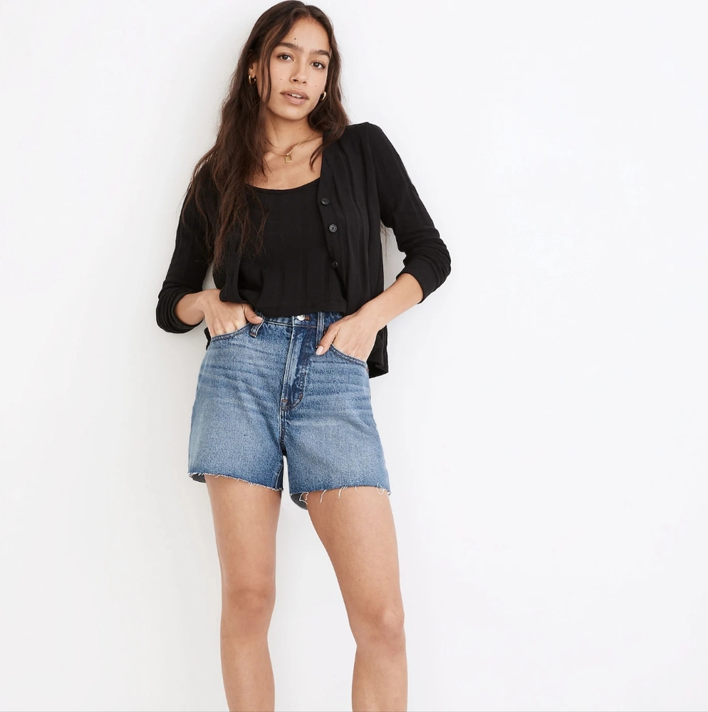Madewell Curvy Perfect Jean Short 28" Burnett Wash